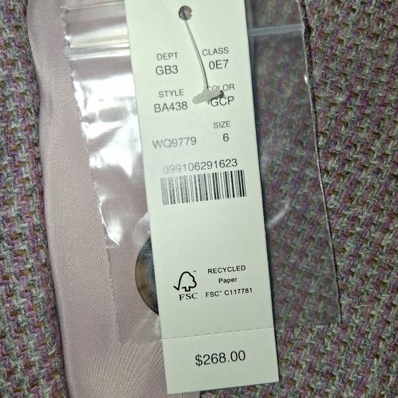 NWT ​J. Crew Parke Blazer Size 6 Moon British Wool Tweed Pink/Gray Jacket! - Picture 9 of 16